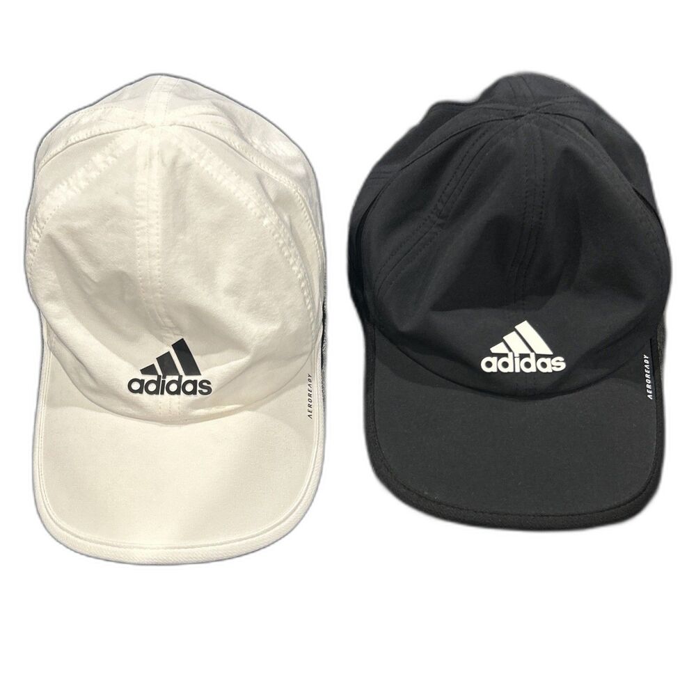 Adidas Aeroready Baseball Hats Mens Stretch Fit Ball Cap White Black Adjustable